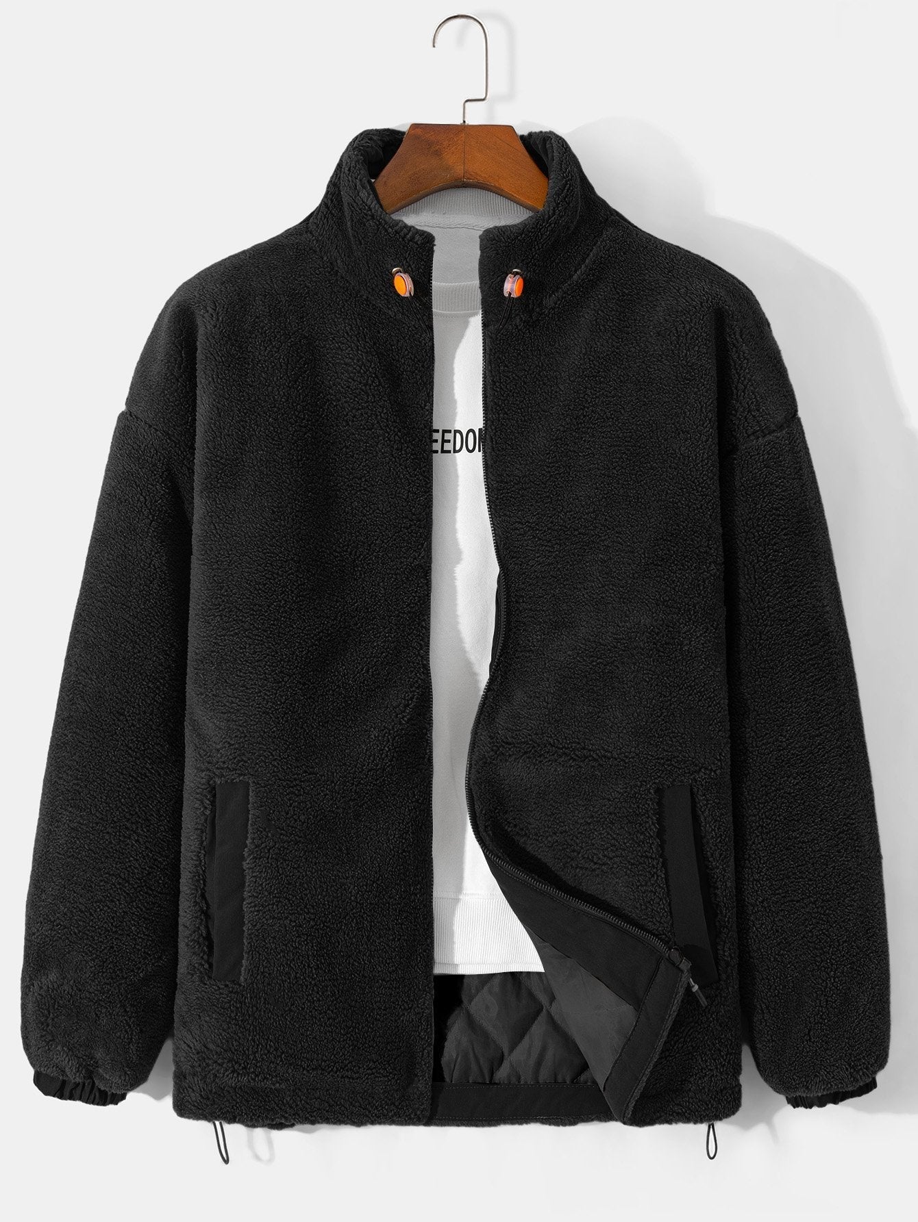 Marcelo | Quilted Lined Teddy Fleece Zip Up Coat - Image 8