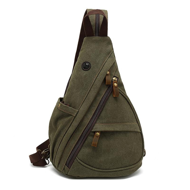 Men's Vine Canvas Solid Color Chest Bag - Image 7