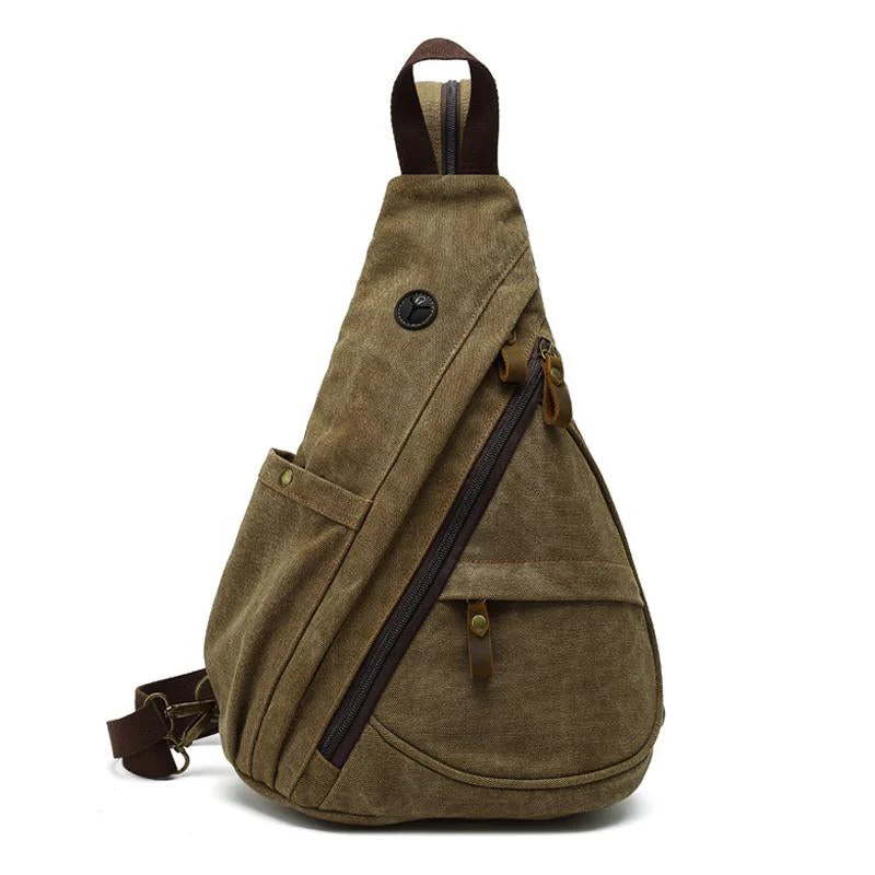 Men's Vine Canvas Solid Color Chest Bag - Image 8
