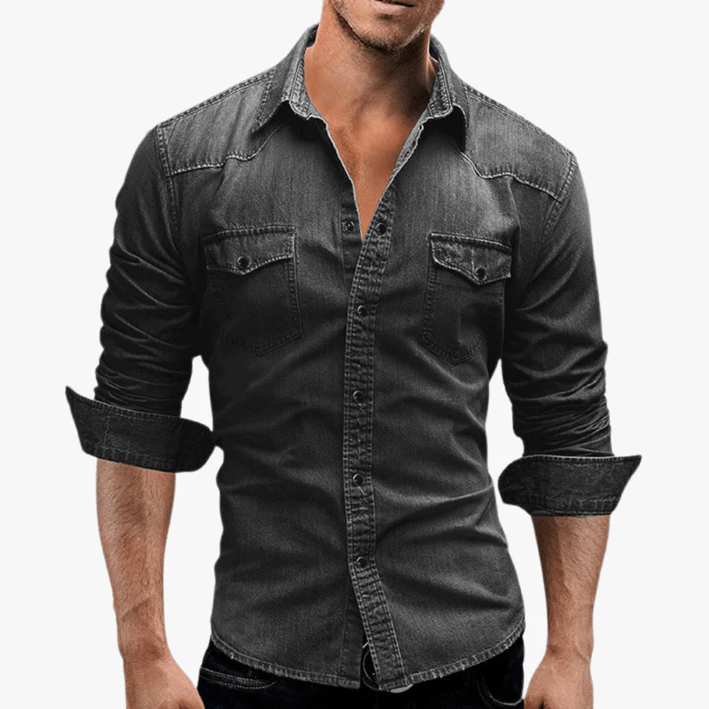 Samuel | Men's Slim Fit Denim Shirt – Casual Edge - Image 6