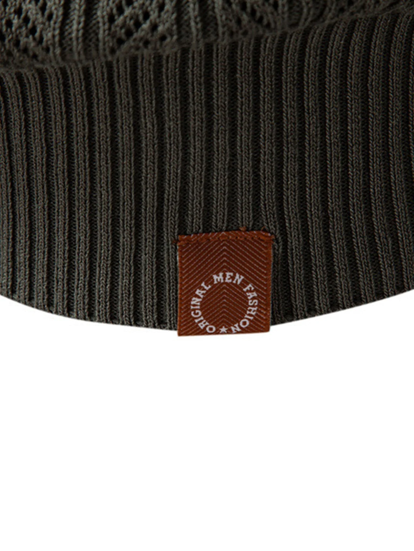 Steven | Long Sleeved Knitted Geometric Jacquard Zippe Polo Shirt - Image 4